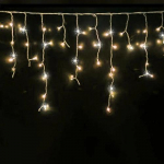 Christmas garland - icicles for facades and indoors, warm white + FLASH, 10x0.7m, 26W, IP44, 432 LED