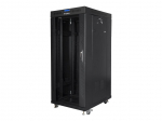 Servers Lanberg  Rack cabinet 19" free-standing 27U/800x1000 (flat pack) with glass door lCD V2, black |