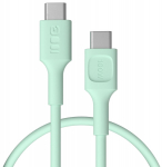Cable Green Cell PowerFlex Fast Charging USB Type-C Male - USB Type-C Male 100W Mint Green 0.3m