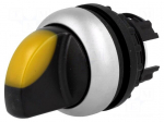 Switch: rotary | Stabl.pos: 2 | 22mm | yellow | IP67 | Pos: 2 | &Oslash;22.5mm
