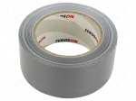 Tape: duct | W: 48mm | L: 50m | Thk: 0.226mm | silver | fabric | max.70&deg;C