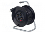 Extension lead | 3G1.5mm2 | 25m | PVC | black | Sockets no: 4 | 16A