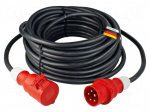 Extension lead | 5G2.5mm2 | 10m | rubber | black | Sockets no: 1 | 16A