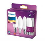 PHILIPS LED stikla 40W B35 E14 Silti balta 2700K matēta 3 gab spuldze 8719514272170 929001345397