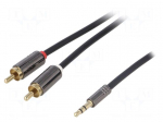 Aux adapter | RCA | gold-plated | RCA plug x2,Jack 3.5mm 3pin plug