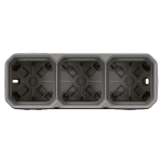 PLEXO 3 GANG BOX HORIZONTAL AND VERTICAL - GREY