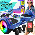 Spordiks ja aktiivseks puhkuseks // Bicycle accessories // Hoverboard 10' cali deskorolka elektryczna led deska głośniki bt 10 cali ochraniacze - niebieska e031-2