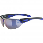 UVEX Equate cycling glasses, black/blue matt/mirror blue