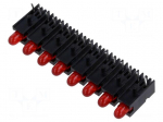 LED | in housing | 2.8mm | No.of diodes: 8 | red | 20mA | 60&deg; | 15&divide;30mcd