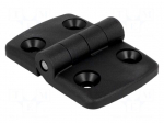 Hinge | Width: 72mm | polyamide | black | H: 48mm