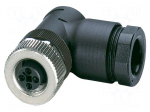 Connector: M12 | plug | PIN: 4 | 63V | angled | IP67 | screw terminal | 12A