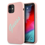 Guess GUHCP12SLSVSPG Silicone Vintage Hardcase for iPhone 12 mini 5,4" / green pink