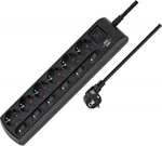 Brennenstuhl Individually switchable socket strip 6-way (black)