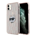 Karl Lagerfeld KLHCN61HKLPCHP Hardcase IML Choupette Head & Monogram for iPhone 11 / Xr 6.1" / pink