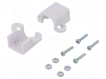 Bracket | white | Pcs: 2 | Holder mat: plastic | Dim: 26.6x17.3x11.5mm