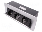 Plug socket strip: furniture | IP20 | Body dim: 265x119x67mm | 16A