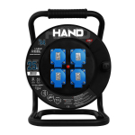 Elektrimaterjalid // Elektri laiendid, Pikendusjuhtmete, hajutuste ja UK ja USA adapterite komplekt // Przedłużacz bębnowy linia hand pro; 3x(2p+z) +1x(usb-a;usb-c); ip44; 16a; h07rn-f; 3&times;1,5; 25m; schuko czarny