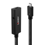 USB-jaotur Lindy USB-C 3.2 pikenduskaabel 5m Black