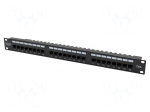 Patch panel | RACK | black | RJ45 socket x24 | rack 19" | 19" | Cat 6