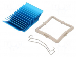 Heatsink: extruded | grilled | BGA | blue | L: 35mm | W: 35mm | H: 12.5mm