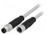 Cable: for sensors/automation | M8-M8 | male | female | PIN: 4 | plug