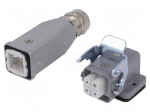 Connector: HDC | male + female | C146 | PIN: 4 | 3+PE | size A3 | M20 | 10A