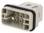 Connector: HDC | male | Han Q | PIN: 8 | Compact | crimped