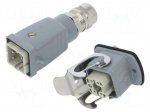 Connector: HDC | male + female | plug + socket | HA | PIN: 5 | 4+PE | PG11