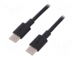 Cable | USB 2.0 | both sides,USB C plug | 1m | black