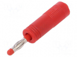 Adapter | 4mm banana | 25A | 30VAC | 60VDC | red | insulated