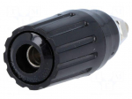 Socket | 4mm banana | 25A | black | insulated | crimped