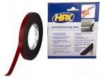 Tape: fixing | W: 12mm | L: 10m | Thk: 1.1mm | double-sided | acrylic