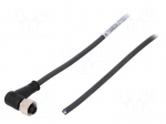 Connection lead | M12 | PIN: 5 | angled | 3m | plug | 125VAC | 4A | -25&divide;80&deg;C