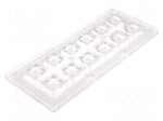 LED lens | rectangular | transparent | 50&divide;67&deg; | H: 11.4mm