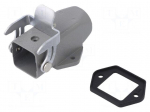 Enclosure: for HDC connectors | size D3A | for latch | straight
