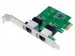 PC extension card: PCI-Express | RJ45 x2 | PCI Express 2.0