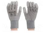 Protective gloves | Size: S | ESD | polyamide with conductive fiber