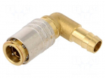 Quick connection coupling | angled 90&deg;,with valve | max.15bar
