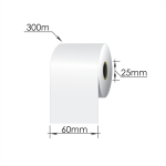 Ribbons 60mm x 300m/25mm/60mm/Resin/Out, valge