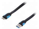 Cable | OTG,USB 3.0 | USB A plug,USB B micro plug | 2m | black | PVC