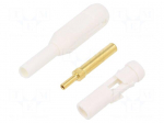 Laboratory connector: 2mm banana | socket | 38.2mm | white | Medical