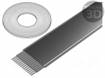 Wire: ribbon | 0.635mm | wire | Cu | Al foil | PO | silver | 30.5m | 10x30AWG