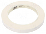 Tape: marking | white | L: 33m | W: 12mm | Thk: 0.13mm | 2.5N/cm | 130%