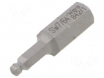 Screwdriver bit | hex key,spherical | HEX 7/64" | Overall len: 25mm