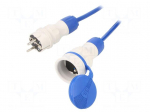 Extension lead | 3x1.5mm2 | 10m | PUR | blue | Sockets no: 1 | 16A