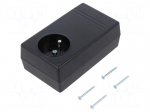 Enclosure: for power supplies | X: 71mm | Y: 120mm | Z: 45mm | ABS | black