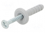 Plastic anchor | with flange,with screw | 8x40 | zinc-plated steel
