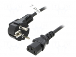 Cable | 3x1mm2 | CEE 7/7 (E/F) plug angled,IEC C13 female | PVC