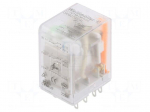 Relay: electromagnetic | DPDT | 24VDC | Icontacts max: 10A | socket