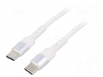 Cable | USB 2.0 | USB C plug,both sides | nickel plated | 0.5m | white